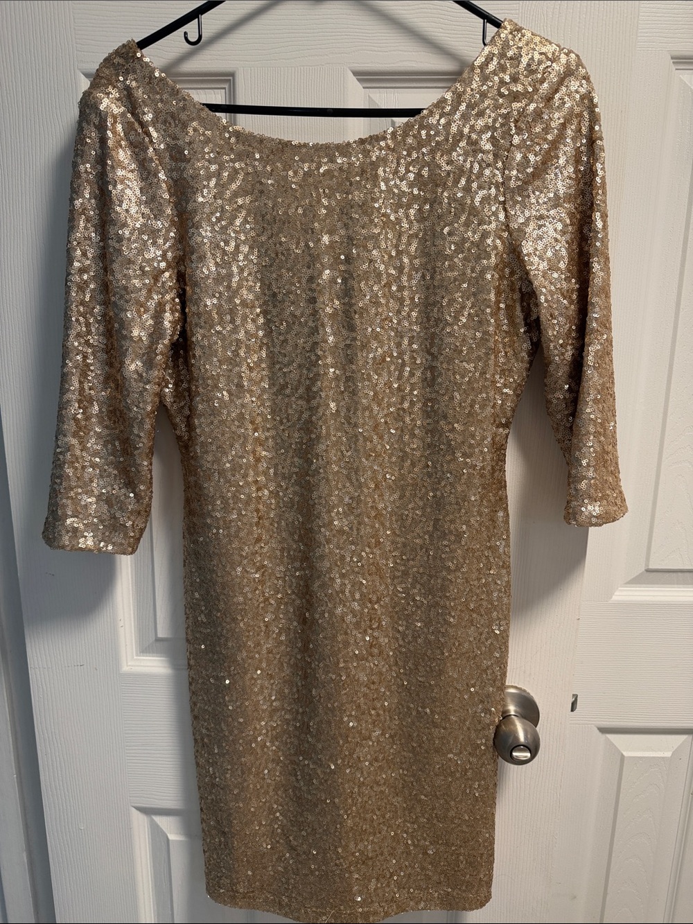 Ruby Rox Gold Sequin Long Sleeve Cocktail Dress